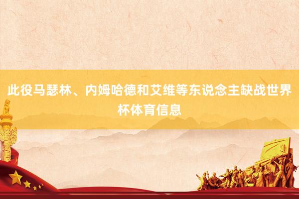 此役马瑟林、内姆哈德和艾维等东说念主缺战世界杯体育信息