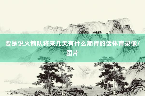 要是说火箭队将来几天有什么期待的话体育录像/图片