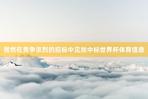 居然在竞争浓烈的招标中见效中标世界杯体育信息