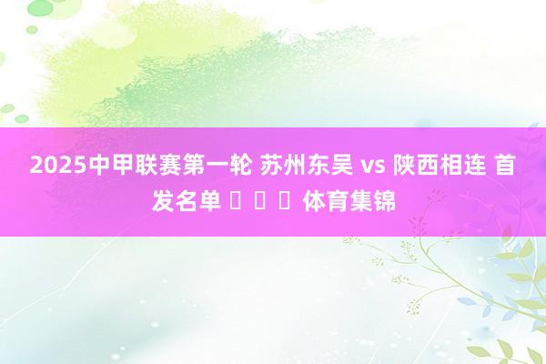 2025中甲联赛第一轮 苏州东吴 vs 陕西相连 首发名单 ​​​体育集锦