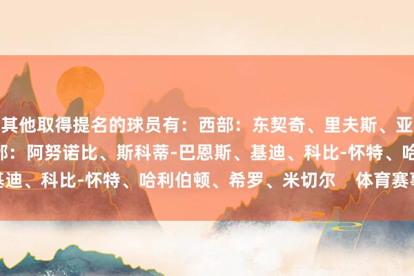 其他取得提名的球员有：西部：东契奇、里夫斯、亚历山大、哈登、申京东部：阿努诺比、斯科蒂-巴恩斯、基迪、科比-怀特、哈利伯顿、希罗、米切尔    体育赛事直播