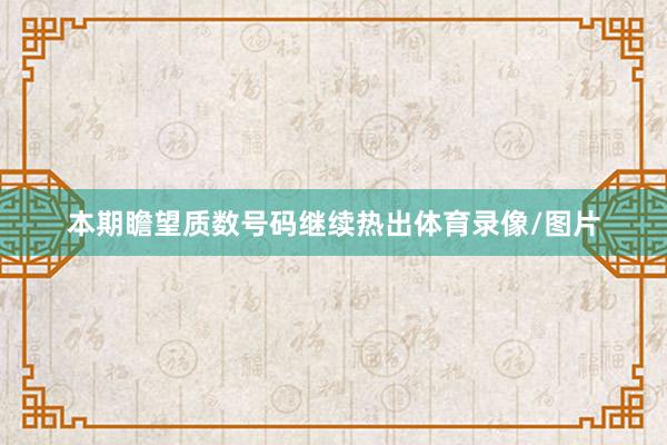 本期瞻望质数号码继续热出体育录像/图片