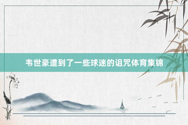 韦世豪遭到了一些球迷的诅咒体育集锦