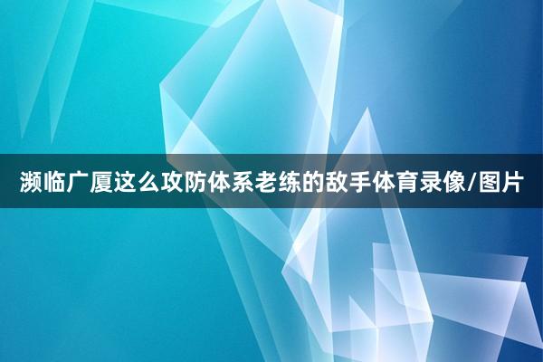 濒临广厦这么攻防体系老练的敌手体育录像/图片