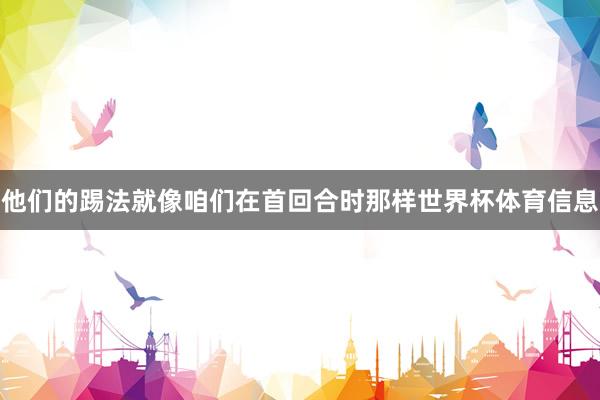 他们的踢法就像咱们在首回合时那样世界杯体育信息